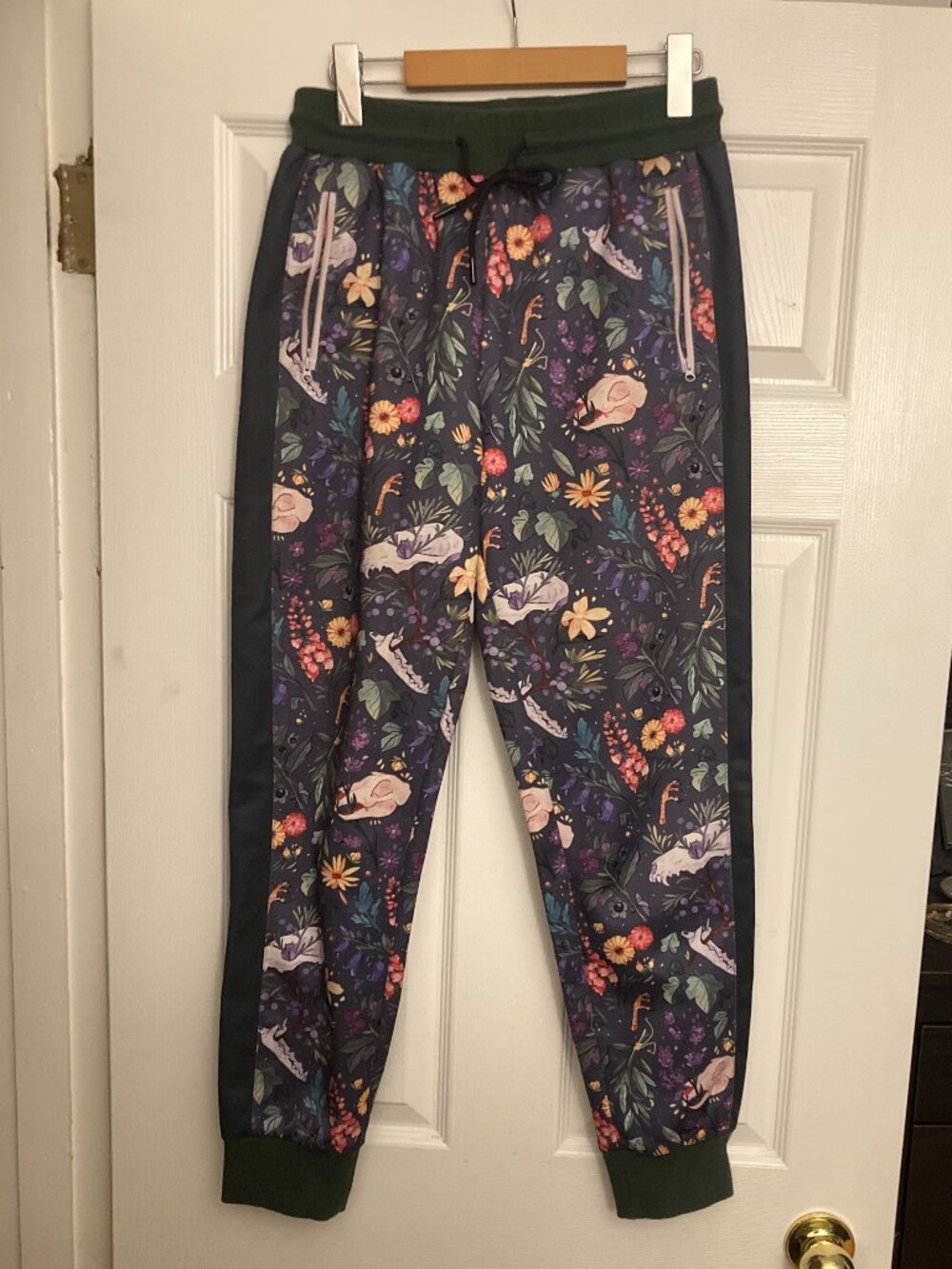 Dark Green Morningwitch Joggers with Nature / Botanical Pattern